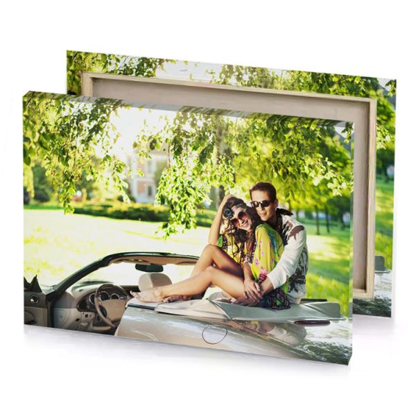 a couple sitting on top of car dark khaki canvas - Image 4