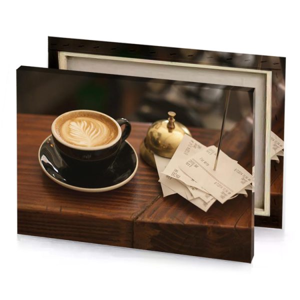 a cup of coffee and paper on table tan canvas - Image 4