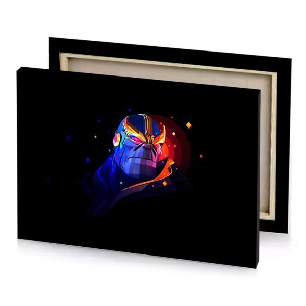 a dark background with colorful face and black prussian blue canvas - Image 4