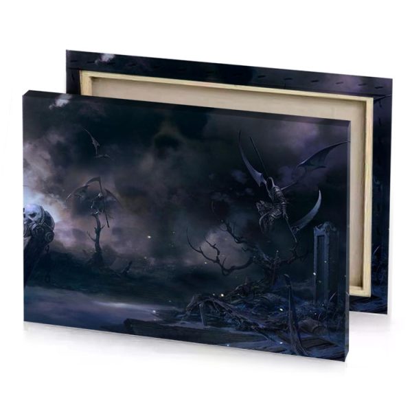 a dark eerie looking and creepy with lot of clouds smoky black canvas - Image 4