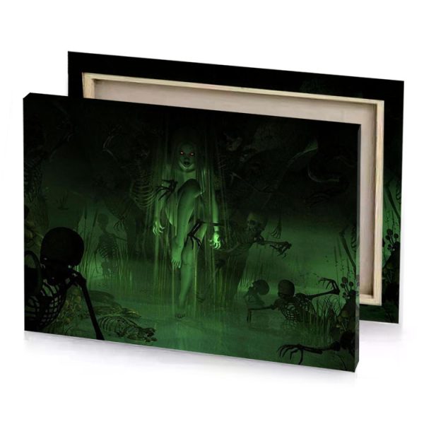 a dark forest with many creepy creatures bistre canvas - Image 4