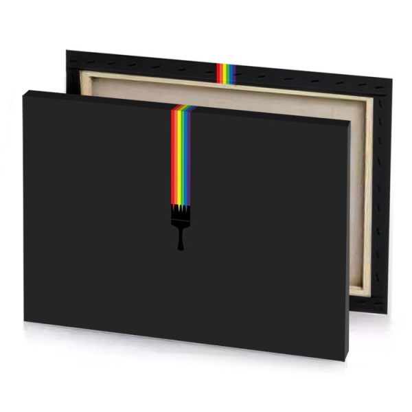 a dark side of the moon with light saber canary yellow canvas - Image 4