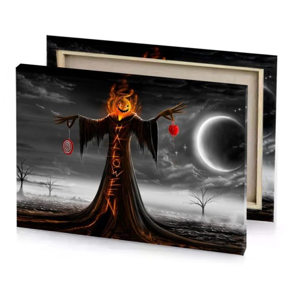 a demonic angel with red heart in his hands charcoal canvas - Image 4