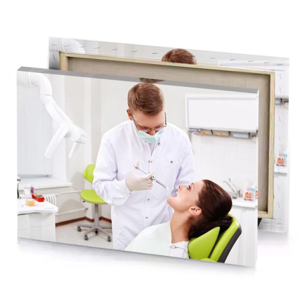 a dentist is examining patient s teeth burlywood canvas - Image 4