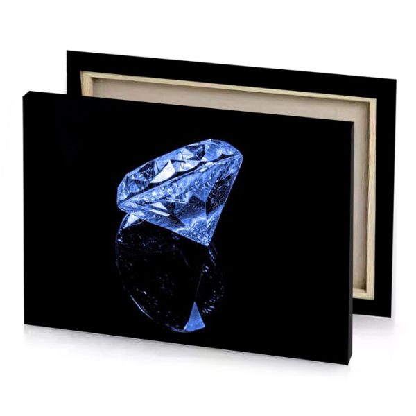 a diamond on black background midnight blue canvas - Image 4