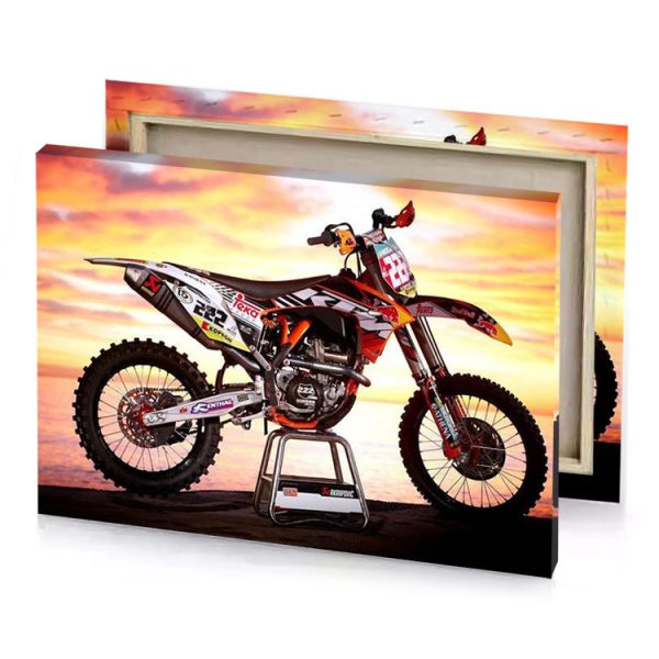 a dirt bike parked on top of hill smoky black canvas - Image 4