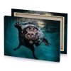 a dog swimming in the water blue sapphire canvas - Image 4