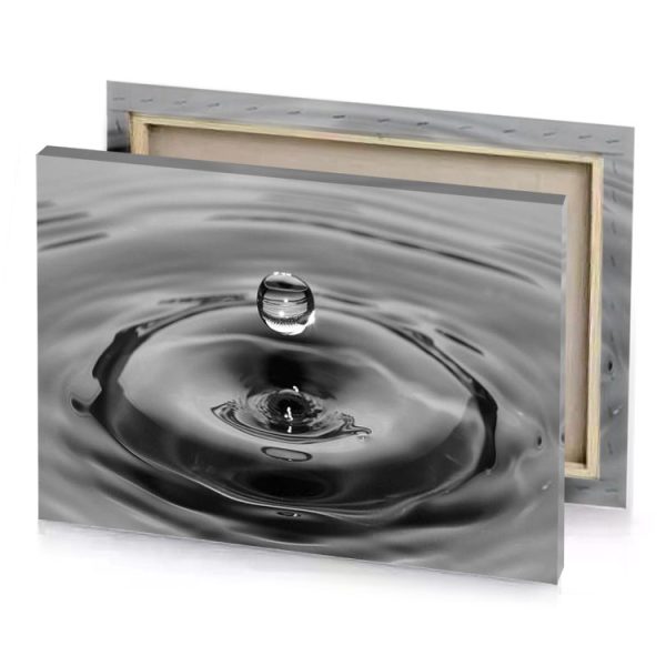 a drop of water in black and white smoky canvas - Image 4