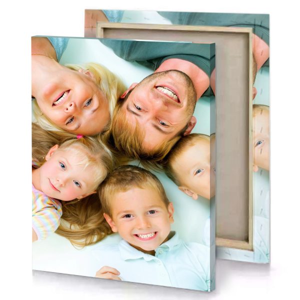 a family of four is laying on the floor white smoke canvas - Image 4
