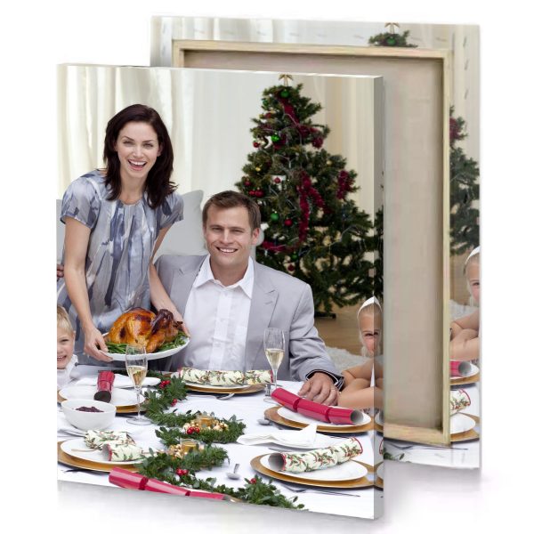a family sitting at table platinum canvas - Image 4