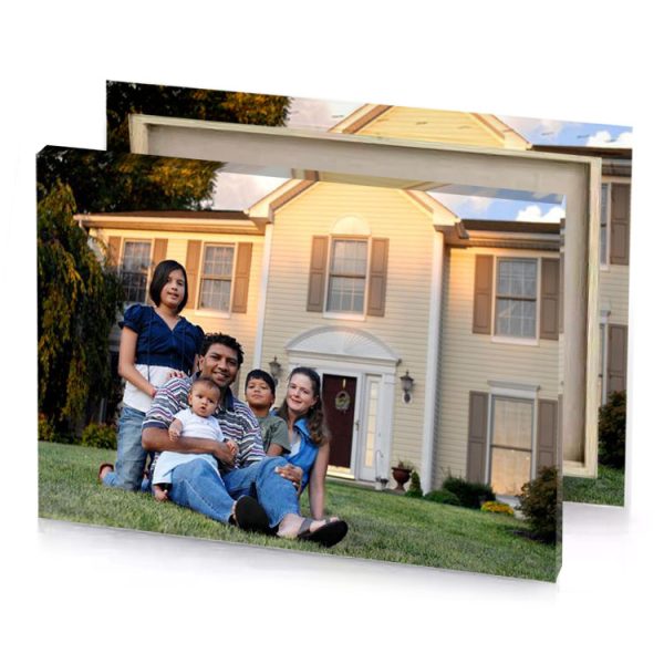 a family sitting in front of house dim gray canvas - Image 4