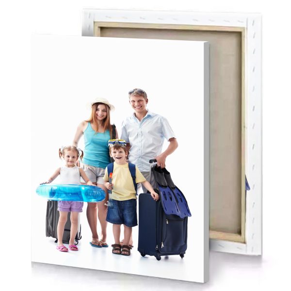 a family with luggage white smoke canvas - Image 4