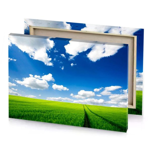 a field of green grass under blue sky cobalt canvas - Image 4