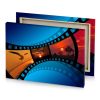 a film strip with palm trees and sunset denim blue canvas - Image 4