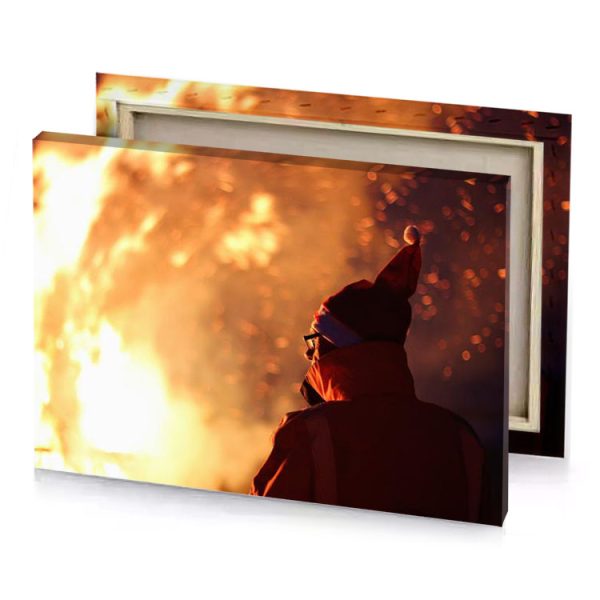 a fire is burning peru canvas - Image 4