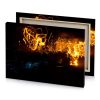 a fire is lit up in the dark tangerine canvas - Image 4