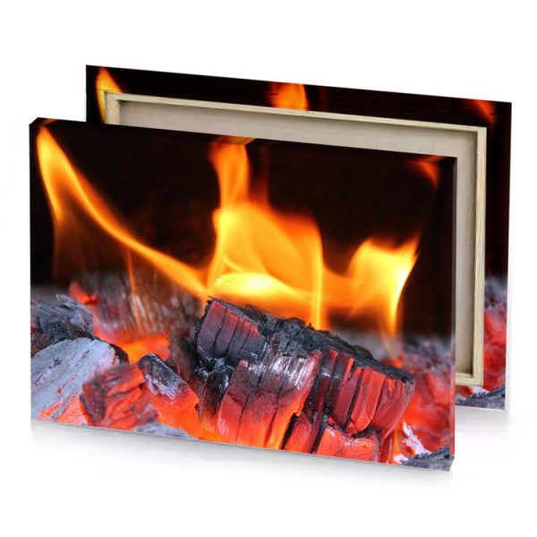 a fire with bunch of coal in it deep saffron canvas - Image 4