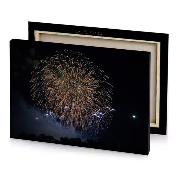 a fireworks is lit up the night sky garnet canvas - Image 4