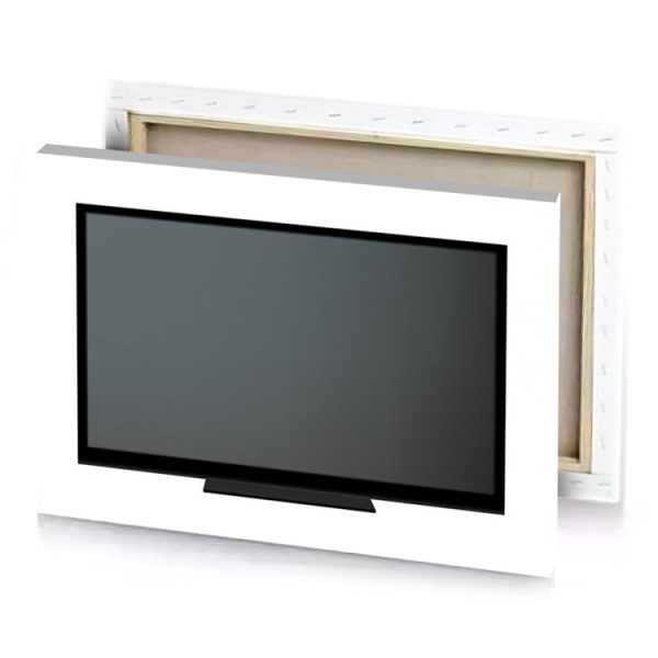 a flat screen tv on white background dim gray canvas - Image 4
