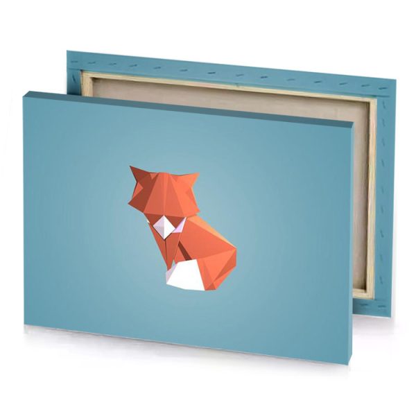 a fox in blue background outrageous orange canvas - Image 4