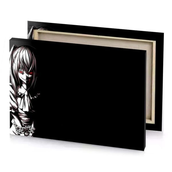 a girl with red eyes and sword white smoke canvas - Image 4
