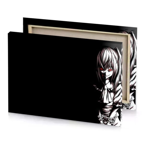 a girl with sword in her hand white smoke canvas - Image 4