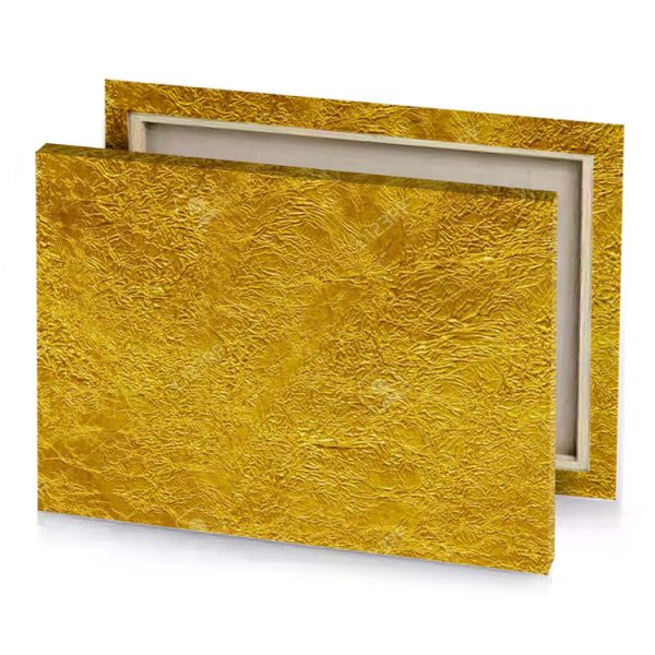a gold foil texture background with rough dark golden rod canvas - Image 4