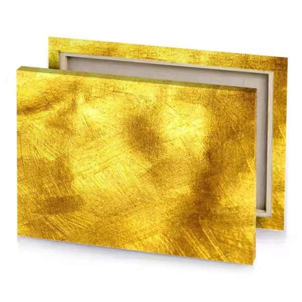 a gold foil texture background yellow orange canvas - Image 4