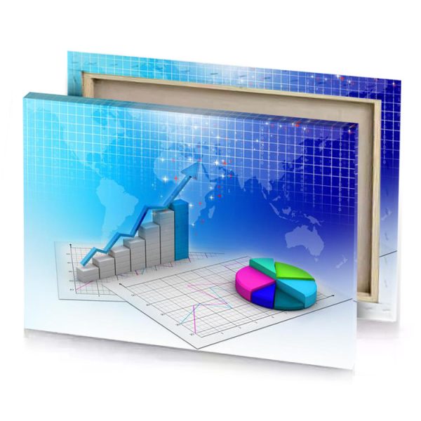 a graph with world map in the background cerulean blue canvas - Image 4