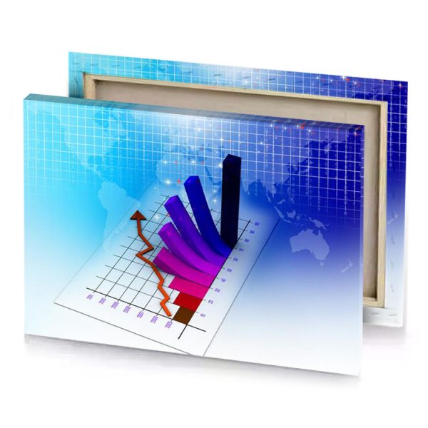 a graph with world map in the background indigo canvas - Image 4