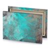 a green and brown background with black verdigris canvas - Image 4