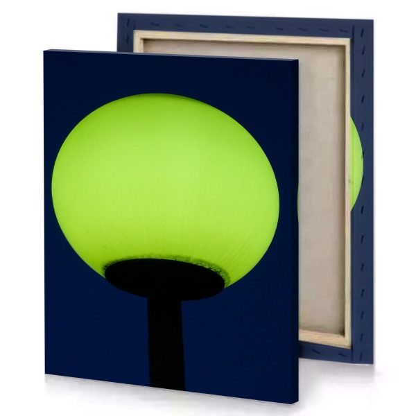 a green light on pole yellow canvas - Image 4