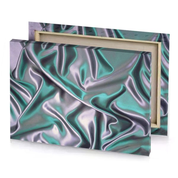 a green satin fabric moonstone blue canvas - Image 4