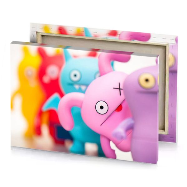 a group of colorfully colored toy animals cherry blossom pink canvas - Image 4
