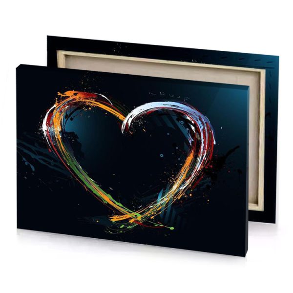 a heart made of paint taupe canvas - Image 4