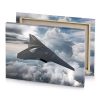 a jet flying through the clouds charcoal canvas - Image 4