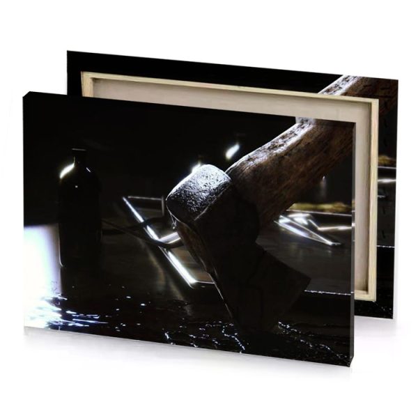 a knife and some knives in dark room bistre canvas - Image 4