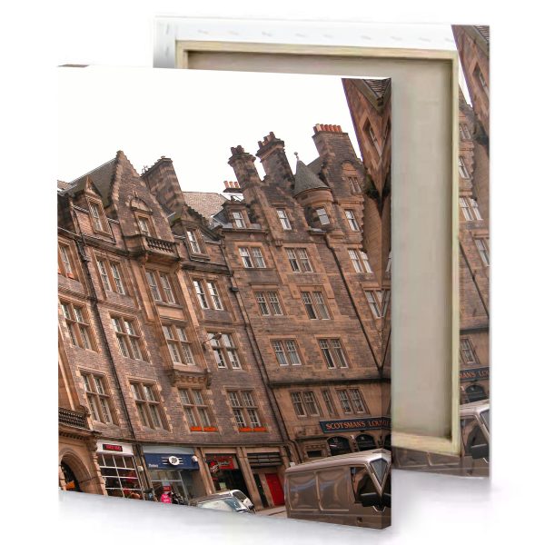 a large building with clock on the top camouflage green canvas - Image 4