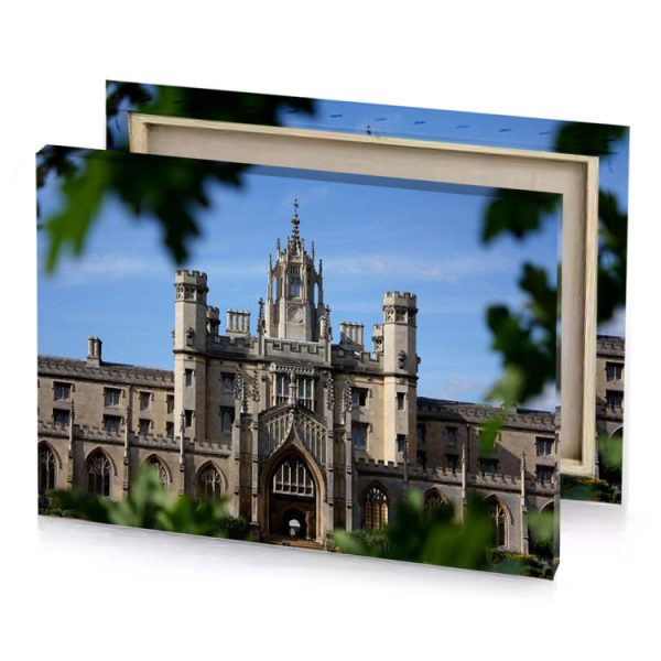 a large castle like building with clock on the top iceberg canvas - Image 4