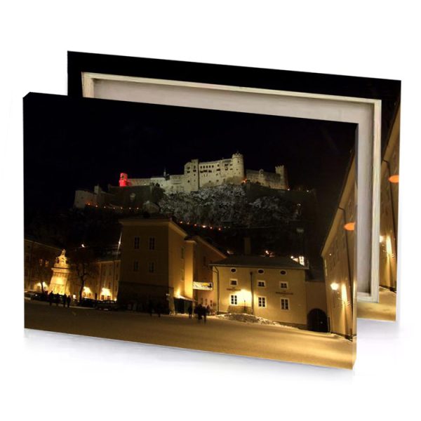 a large castle on hill sepia canvas - Image 4