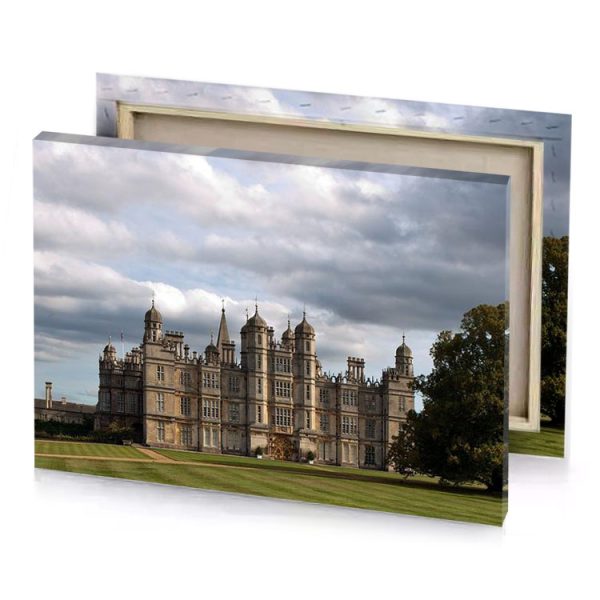 a large castle with green field dark olive canvas - Image 4