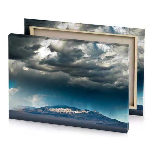 a large cloud over mountain range blue sapphire canvas - Image 4