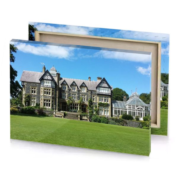a large house with lawn in front blue jeans canvas - Image 4