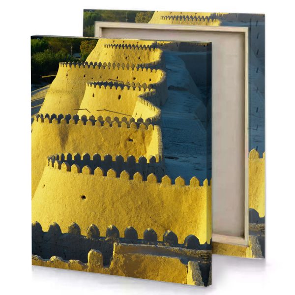a large sand castle with clock on top copper canvas - Image 4