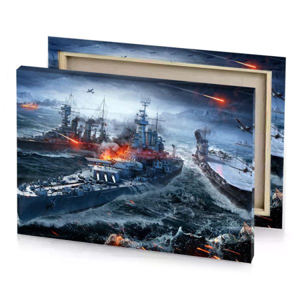 a large ship in the water charcoal canvas - Image 4
