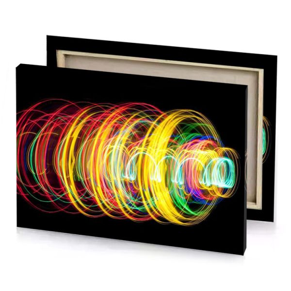 a light painting of circle banana yellow canvas - Image 4