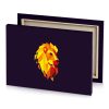 a lion head made out of triangles canary yellow canvas - Image 4