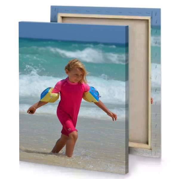 a little girl in the ocean steel blue canvas - Image 4