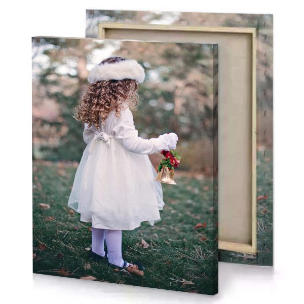 a little girl in white dress and hat thistle canvas - Image 4