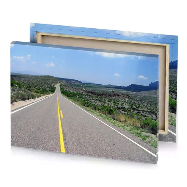a long straight road light steel blue canvas - Image 4